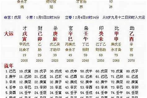 流年天干地支表|八字流年